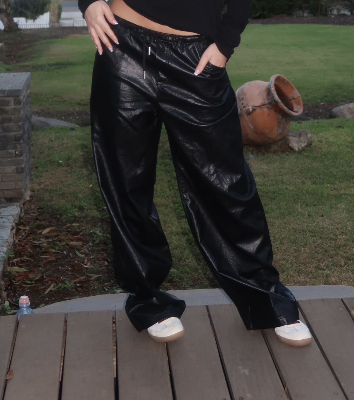 Missoni black leather trousers